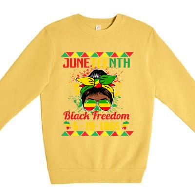 Juneteenth Celebrations Through Glasses Of Bold Black Women Premium Crewneck Sweatshirt