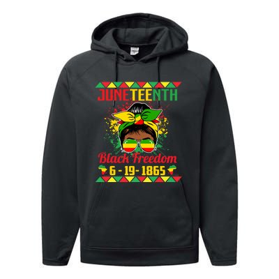 Juneteenth Celebrations Through Glasses Of Bold Black Women Performance Fleece Hoodie