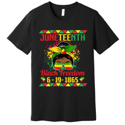 Juneteenth Celebrations Through Glasses Of Bold Black Women Premium T-Shirt