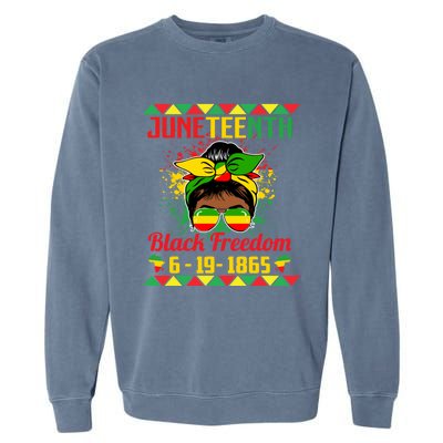 Juneteenth Celebrations Through Glasses Of Bold Black Women Garment-Dyed Sweatshirt