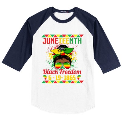 Juneteenth Celebrations Through Glasses Of Bold Black Women Baseball Sleeve Shirt