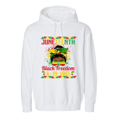 Juneteenth Celebrations Through Glasses Of Bold Black Women Garment-Dyed Fleece Hoodie