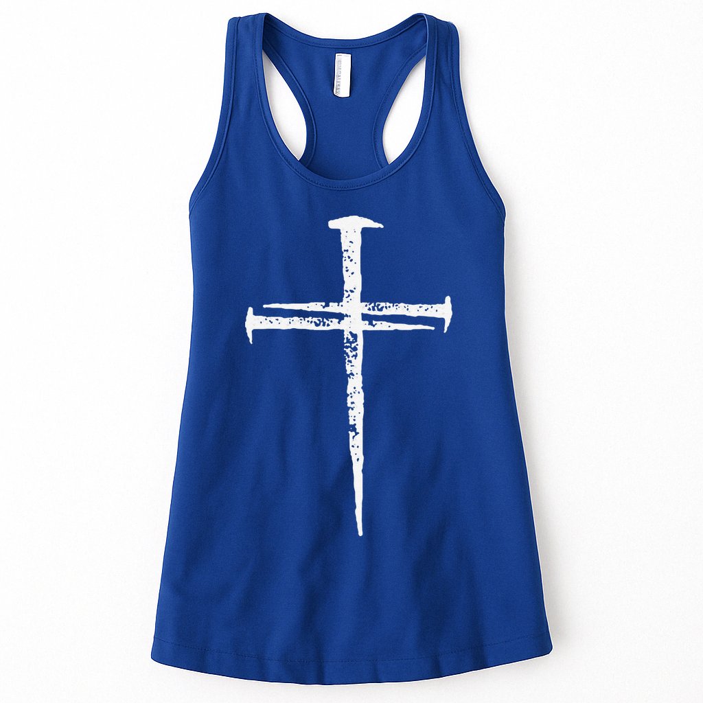 Jesus Cross Three Nails Christian Vintage Womens Tank Top