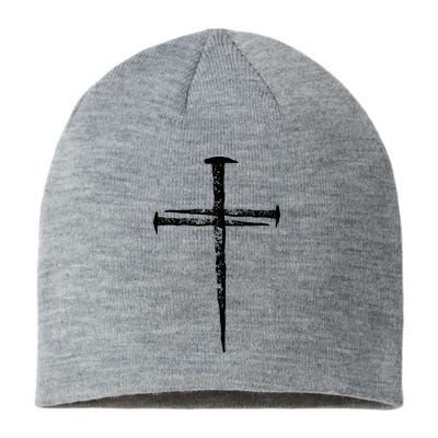 Jesus Cross Three Nails Christian Vintage Sustainable Beanie