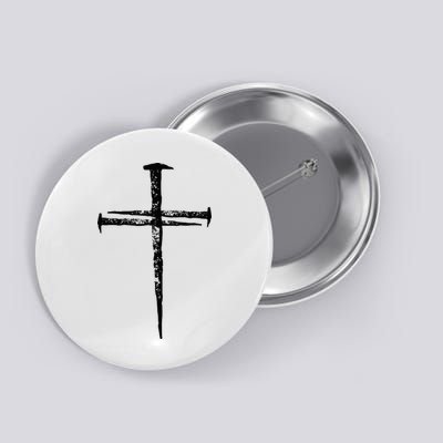 Jesus Cross Three Nails Christian Vintage Button
