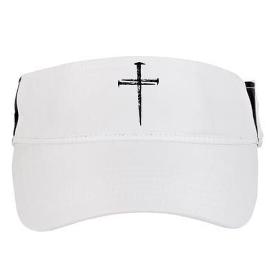Jesus Cross Three Nails Christian Vintage Adult Drive Performance Visor