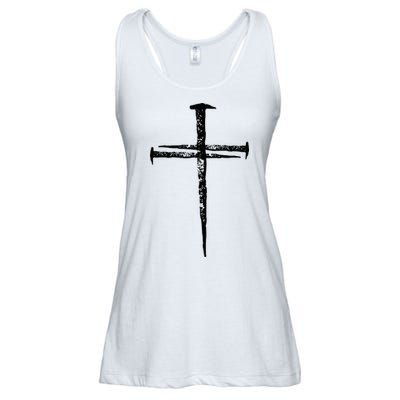 Jesus Cross Three Nails Christian Vintage Ladies Essential Flowy Tank