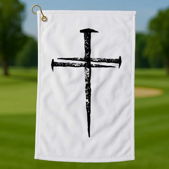 Jesus Cross Three Nails Christian Vintage Golf Towel