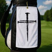 Jesus Cross Three Nails Christian Vintage Golf Towel