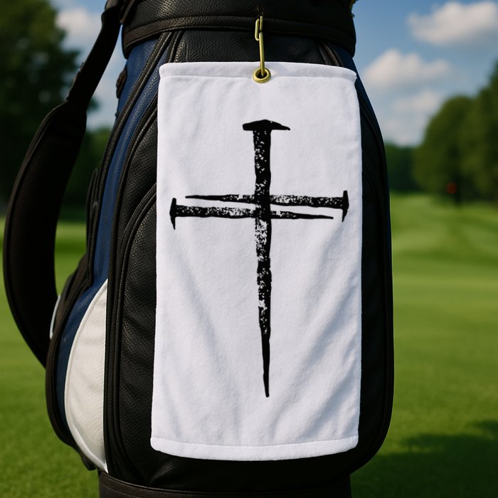 Jesus Cross Three Nails Christian Vintage Golf Towel