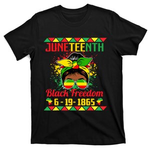 Juneteenth Celebrations Through Glasses Of Bold Black Women T-Shirt