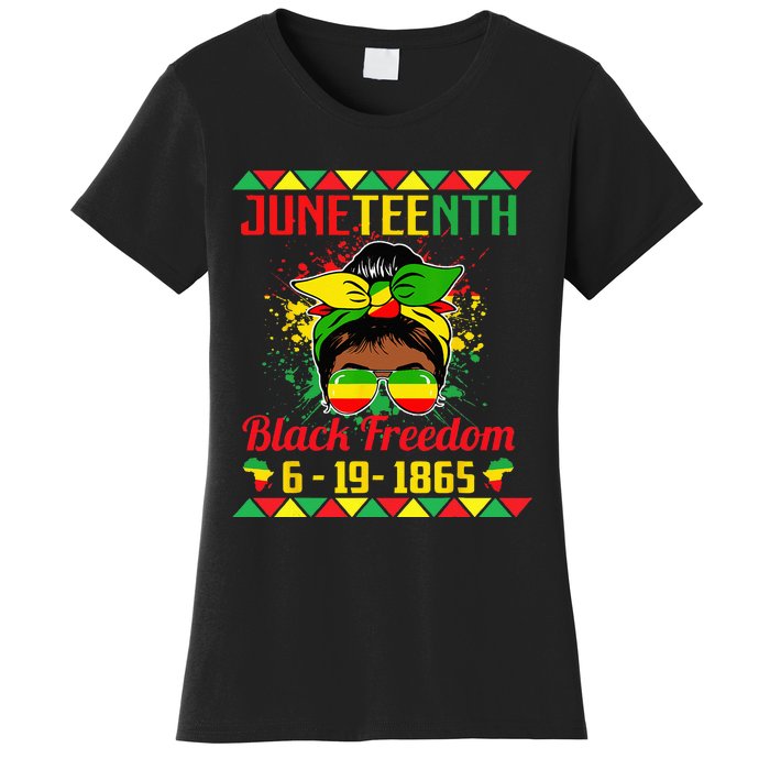 Juneteenth Celebrations Through Glasses Of Bold Black Women's T-Shirt