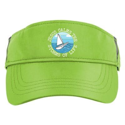 Jesus Calms The Storms Of Life Sailing Christian Sailor Adult Drive Performance Visor