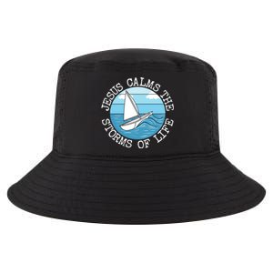 Jesus Calms The Storms Of Life Sailing Christian Sailor Cool Comfort Performance Bucket Hat