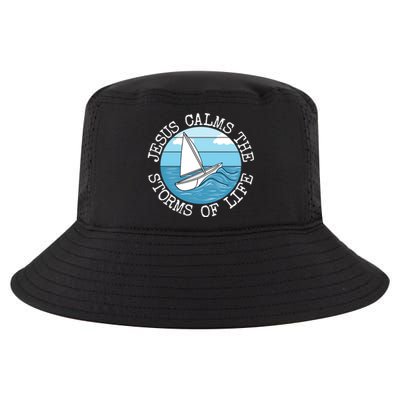 Jesus Calms The Storms Of Life Sailing Christian Sailor Cool Comfort Performance Bucket Hat