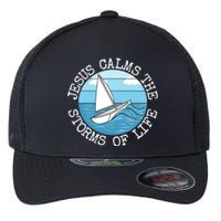 Jesus Calms The Storms Of Life Sailing Christian Sailor Flexfit Unipanel Trucker Cap