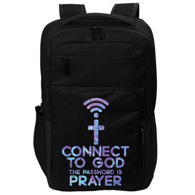 Jesus Christian Tee Connect To God The Password Is Prayer Impact Tech Backpack