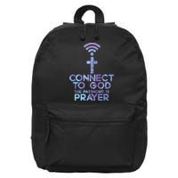 Jesus Christian Tee Connect To God The Password Is Prayer 16 in Basic Backpack