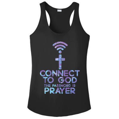 Jesus Christian Tee Connect To God The Password Is Prayer Ladies PosiCharge Competitor Racerback Tank