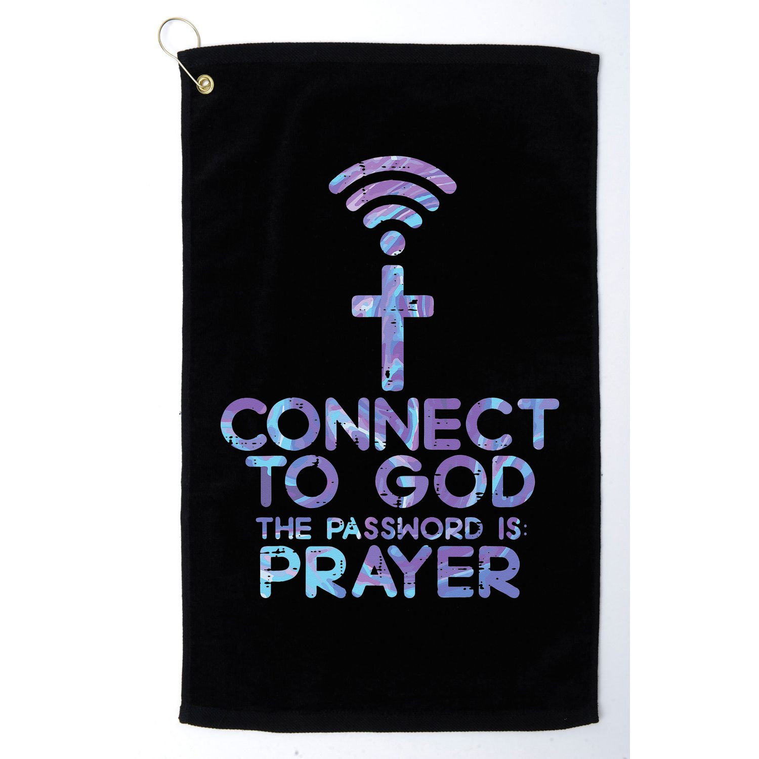 Jesus Christian Tee Connect To God The Password Is Prayer Golf Towel