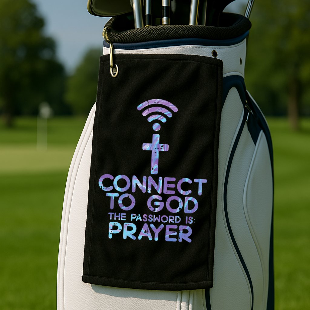 Jesus Christian Tee Connect To God The Password Is Prayer Golf Towel
