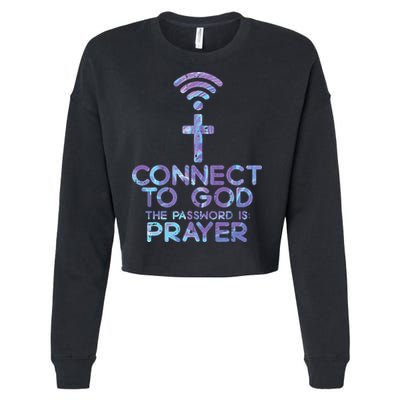 Jesus Christian Tee Connect To God The Password Is Prayer Cropped Pullover Crew