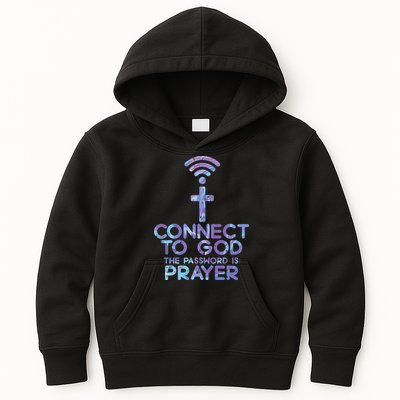 Jesus Christian Tee Connect To God The Password Is Prayer Kids Hoodie