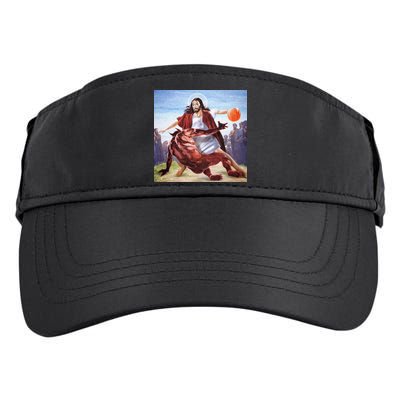 Jesus Crossing Up Satan Basketball Adult Drive Performance Visor