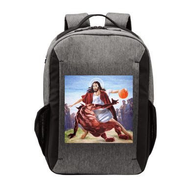 Jesus Crossing Up Satan Basketball Vector Backpack