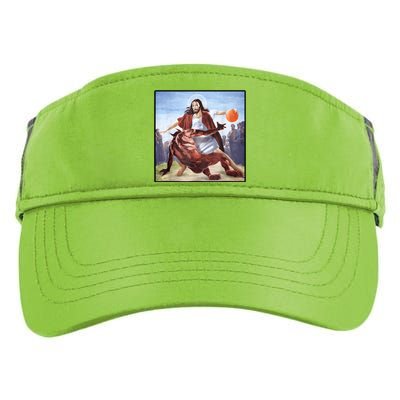 Jesus Crossing Up Satan Basketball Adult Drive Performance Visor