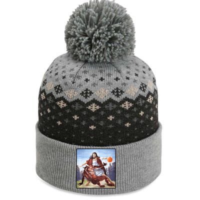 Jesus Crossing Up Satan Basketball The Baniff Cuffed Pom Beanie