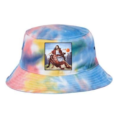 Jesus Crossing Up Satan Basketball Tie Dye Newport Bucket Hat