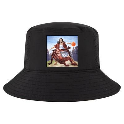 Jesus Crossing Up Satan Basketball Cool Comfort Performance Bucket Hat