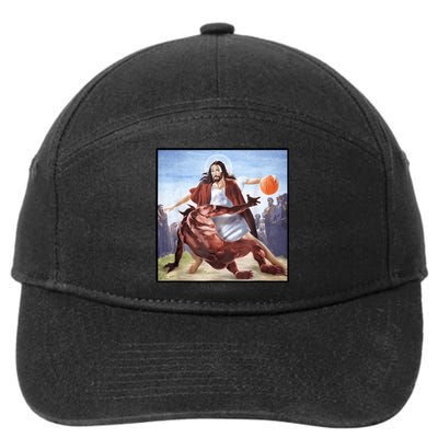 Jesus Crossing Up Satan Basketball 7-Panel Snapback Hat