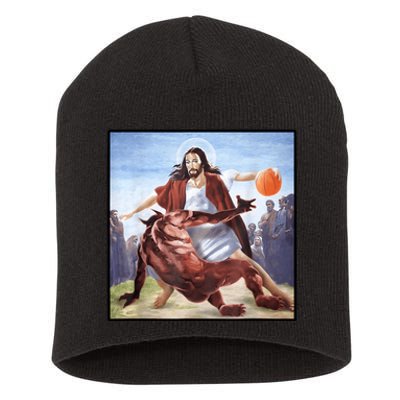 Jesus Crossing Up Satan Basketball Short Acrylic Beanie