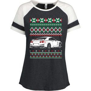 Jdm Car Ugly Christmas Drag Racing Drifting Enthusiast Xmas Gift Enza Ladies Jersey Colorblock Tee