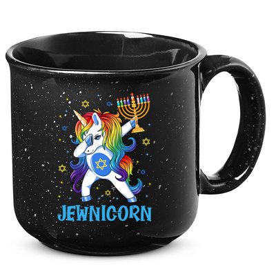 Jewnicorn Cute Unicorn Hanukkah Chanukah Pajamas Girls 15oz Campfire Ceramic Mug