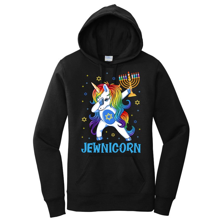 Jewnicorn Cute Unicorn Hanukkah Chanukah Pajamas Girls Women's Pullover Hoodie