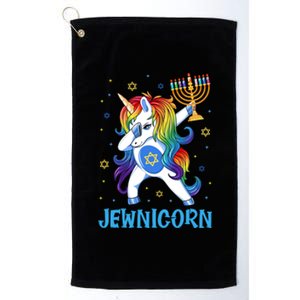 Jewnicorn Cute Unicorn Hanukkah Chanukah Pajamas Girls Platinum Collection Golf Towel