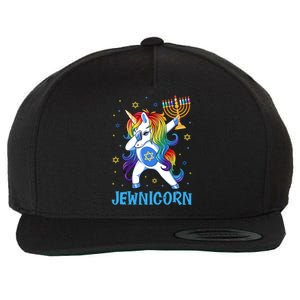 Jewnicorn Cute Unicorn Hanukkah Chanukah Pajamas Girls Wool Snapback Cap