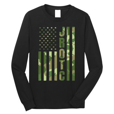 Jrotc Cadet United States Junior Rotc Camouflage Usa Flag Long Sleeve Shirt