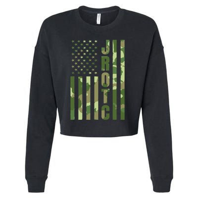 Jrotc Cadet United States Junior Rotc Camouflage Usa Flag Cropped Pullover Crew