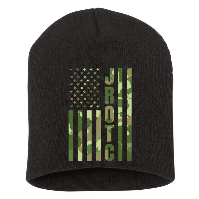 Jrotc Cadet United States Junior Rotc Camouflage Usa Flag Short Acrylic Beanie