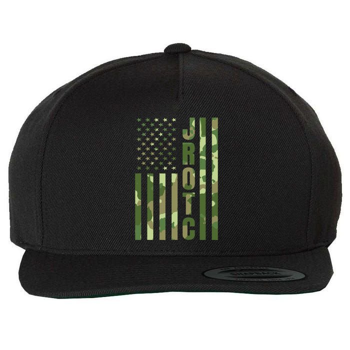 Jrotc Cadet United States Junior Rotc Camouflage Usa Flag Wool Snapback Cap