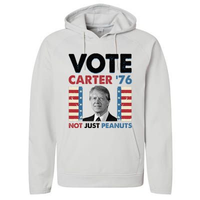 Jimmy Carter Vote Carter '76 Not Just Peanuts Performance Fleece Hoodie