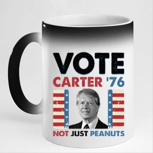 Jimmy Carter Vote Carter '76 Not Just Peanuts 11oz Black Color Changing Mug