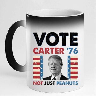 Jimmy Carter Vote Carter '76 Not Just Peanuts 11oz Black Color Changing Mug