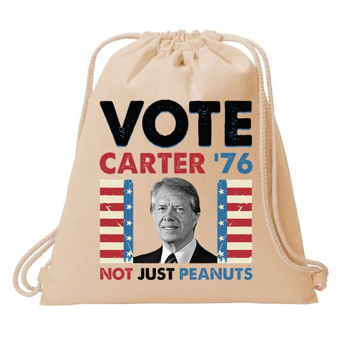 Jimmy Carter Vote Carter '76 Not Just Peanuts Drawstring Bag