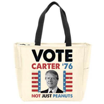 Jimmy Carter Vote Carter '76 Not Just Peanuts Zip Tote Bag
