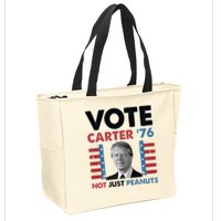Jimmy Carter Vote Carter '76 Not Just Peanuts Zip Tote Bag